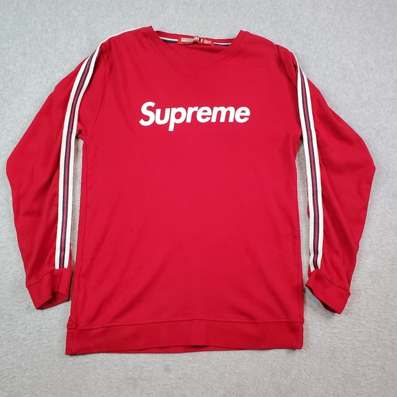 Supreme Sweatshirt Men's Small Red Lightweight Center Logo - Picture 1 of 12